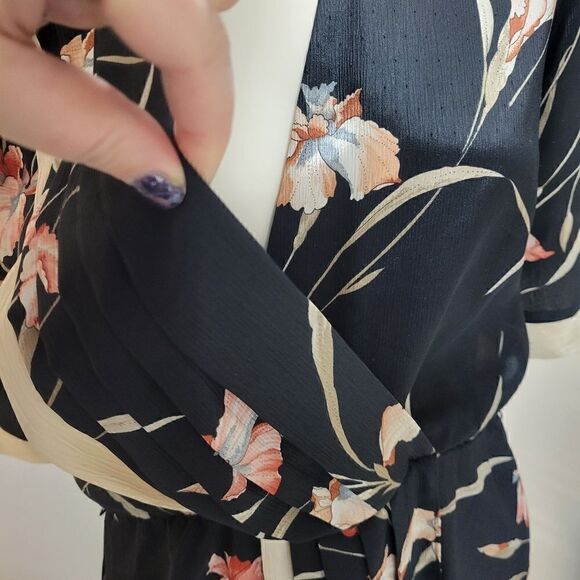 Vintage Iris Floral Faux Wrap Front Midi Dress - Picture 9 of 14